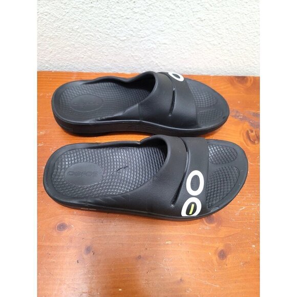 Oofos OOahh Recovery Slides Unisex Size 7W 5M Black Comfy Sandals - Picture 3 of 9